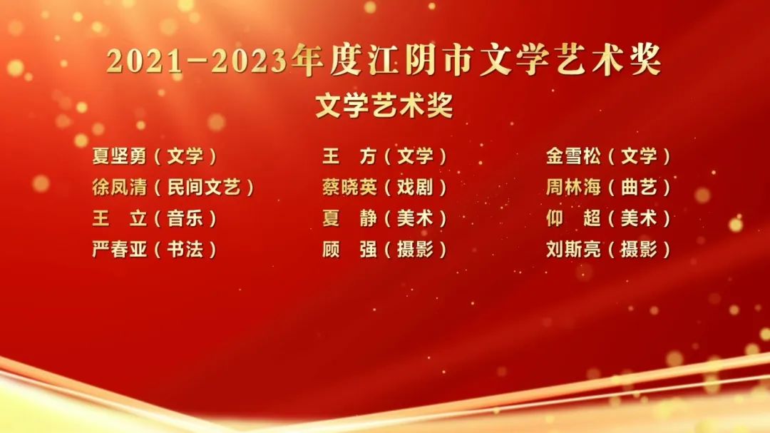 江阴市陶白文学艺术奖评奖结果终于出炉